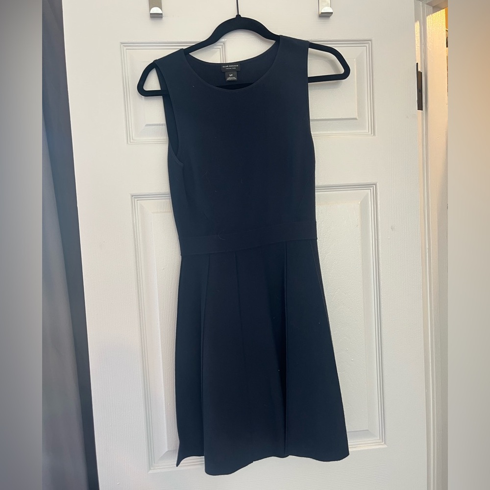 Club Monaco Navy Blue Mini Pleated Dress